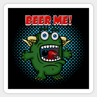 Little Green Monster - Beer Me! Sticker